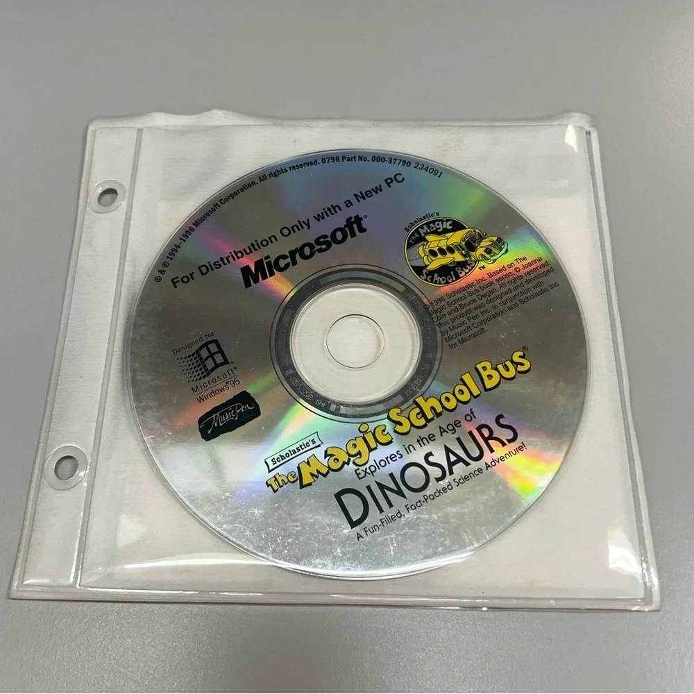 1996 Magic School Bus Age of Dinosaurs PC CD-ROM Game